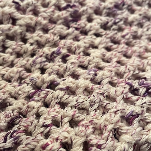 JOHNNY WAS Purple and Cream Knit Poncho With Tassels Women's One Size NWTS - Picture 7 of 10